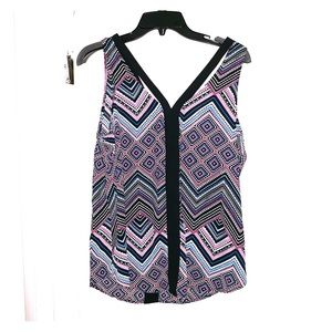 Multicolor sleeveless business casual top L